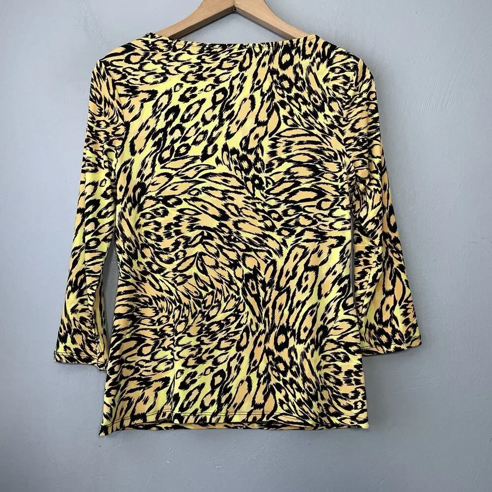 Animal Print Top Size Small Leopard Cheetah Y2K Cutout Club Rave Indie Sleaze - Picture 4 of 9
